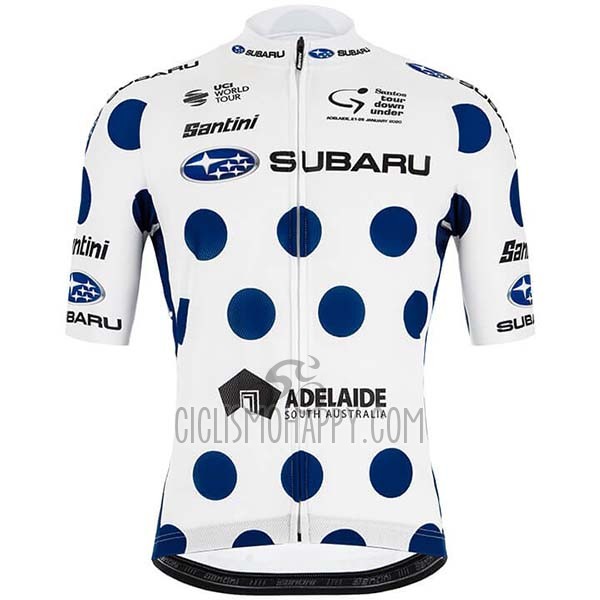 Subaru Lider Cycling Jersey Bib Short 2020 Men Short Sleeve White Blue